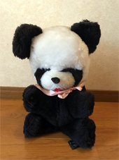 RN.山焼きＤさんが生まれた昭和45年に贈られたパンダのぬいぐるみ。