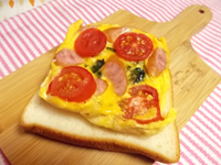 レンジで簡単カラフルオムレツ