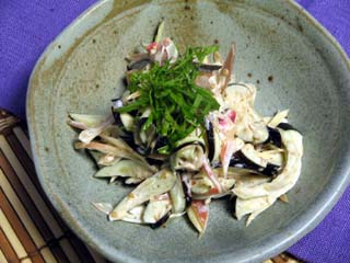 なすの梅マヨネーズあえ