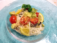 レモン塩昆布の冷やしそうめん