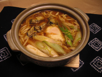 かきの鍋焼きうどん