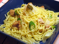 鶏肉とオクラのパスタ〜ゆずこしょう風味〜