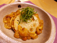 れんこんとマグロのはさみ焼き