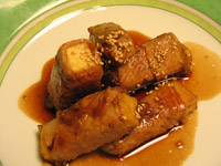 さつまいもの肉巻き照り焼き