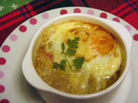白菜と生ハムのグラタンスープ