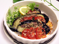 なすとアンチョビの重ね焼き