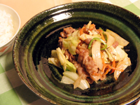牛肉と玉ねぎの味噌炒め