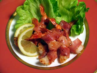 小エビのベーコン巻き