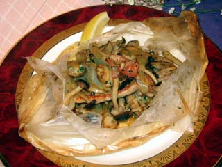豚肉の紙包み焼き